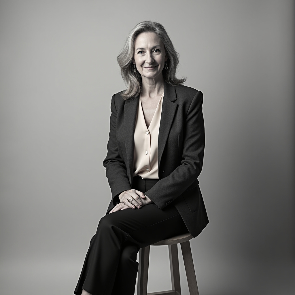 Professional studio portrait session with controlled lighting setup